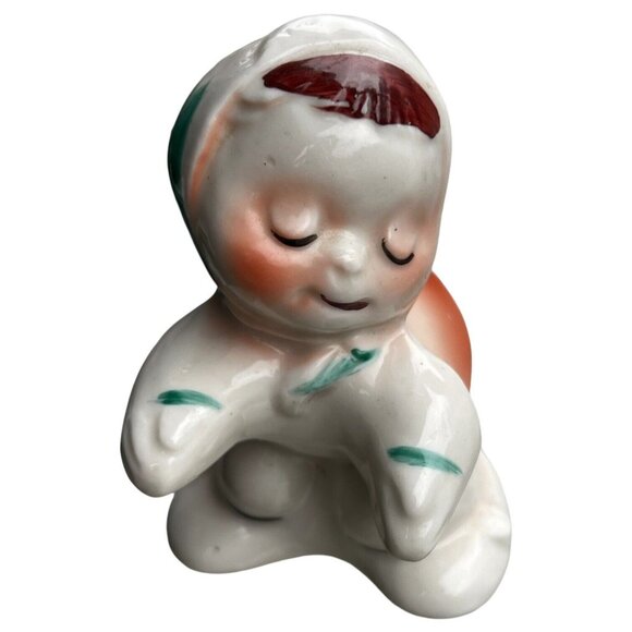 Vintage VanTellingen Girl and Gray Lamb Hugger Salt & Pepper Shaker Set Huggable - Picture 5 of 12